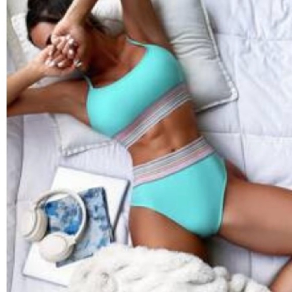 SHEIN Aqua and Pink Bikini Set